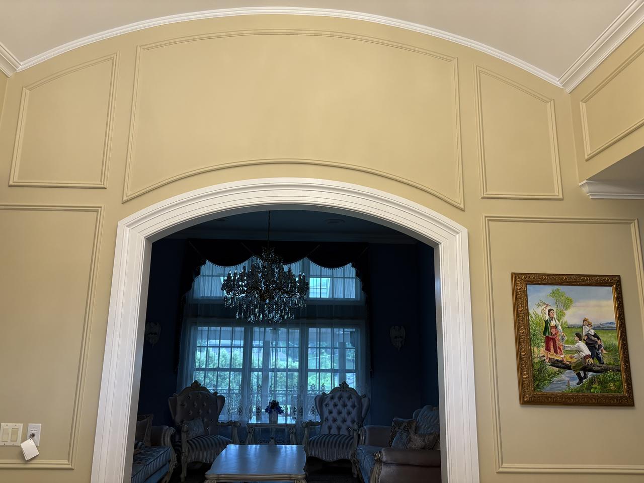 Custom archway doorway with trim detail