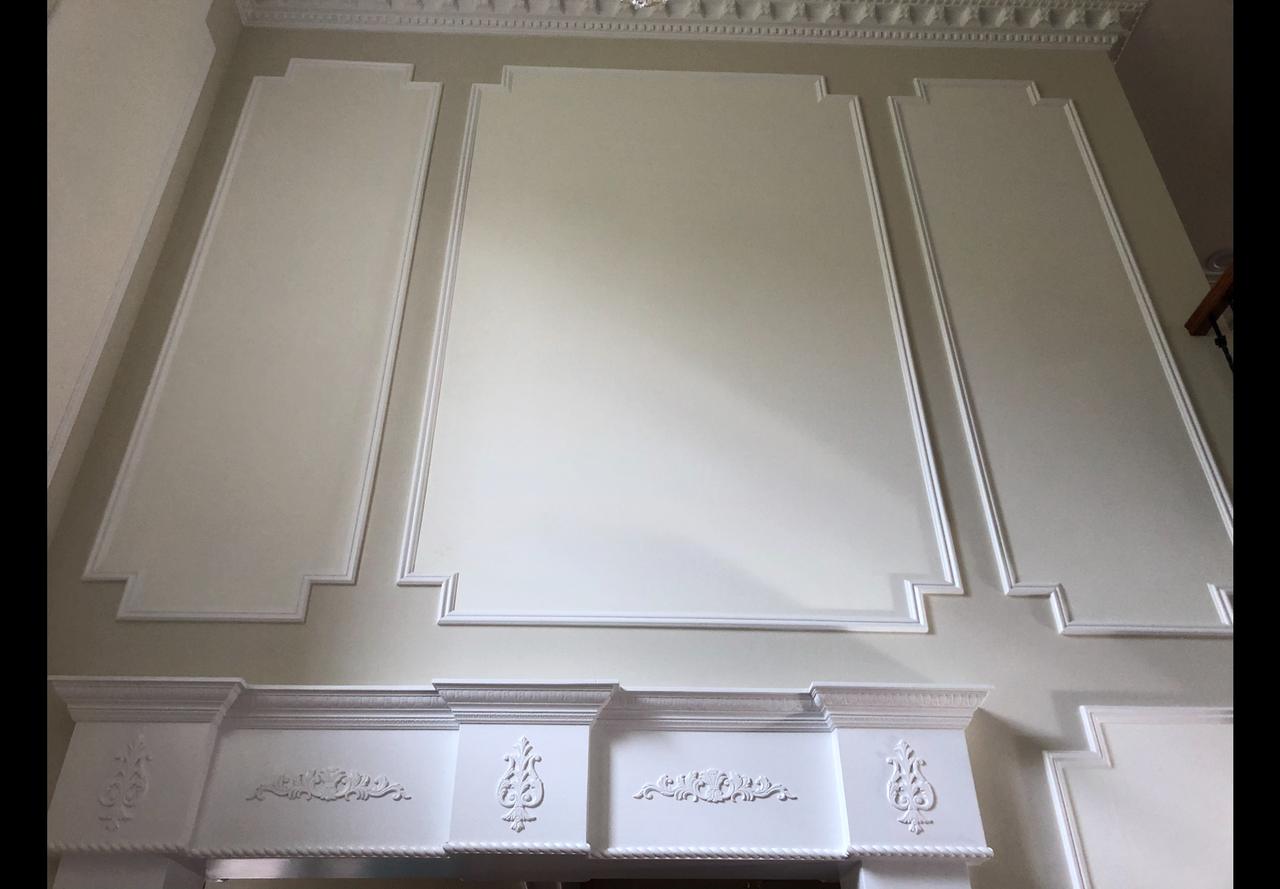 Ornate coffered ceiling corner detail