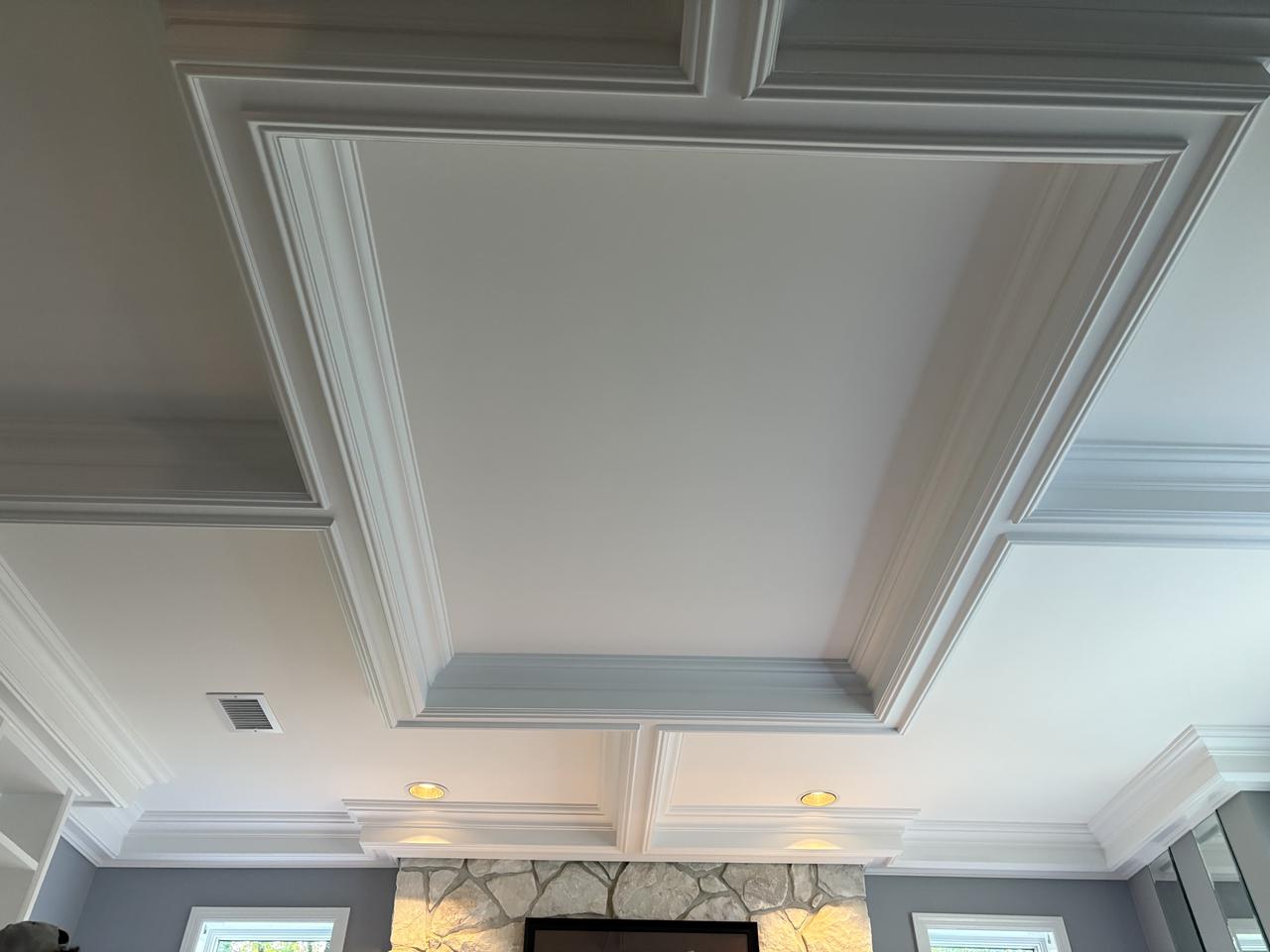 Square coffered ceiling panel detail
