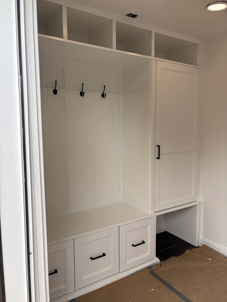 Mudroom bench with cubbies