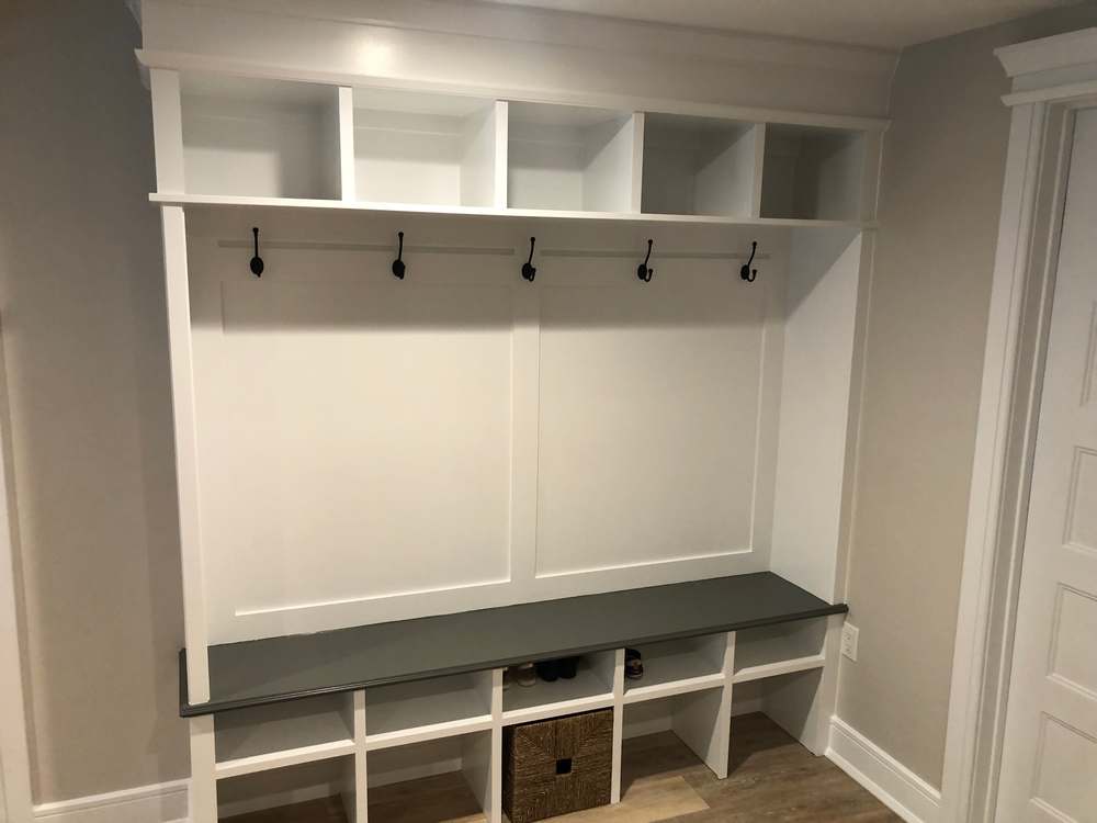 Mudroom bench with cubbies
